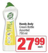 Handy Andy Cream Bottle Assorted-750ml Each
