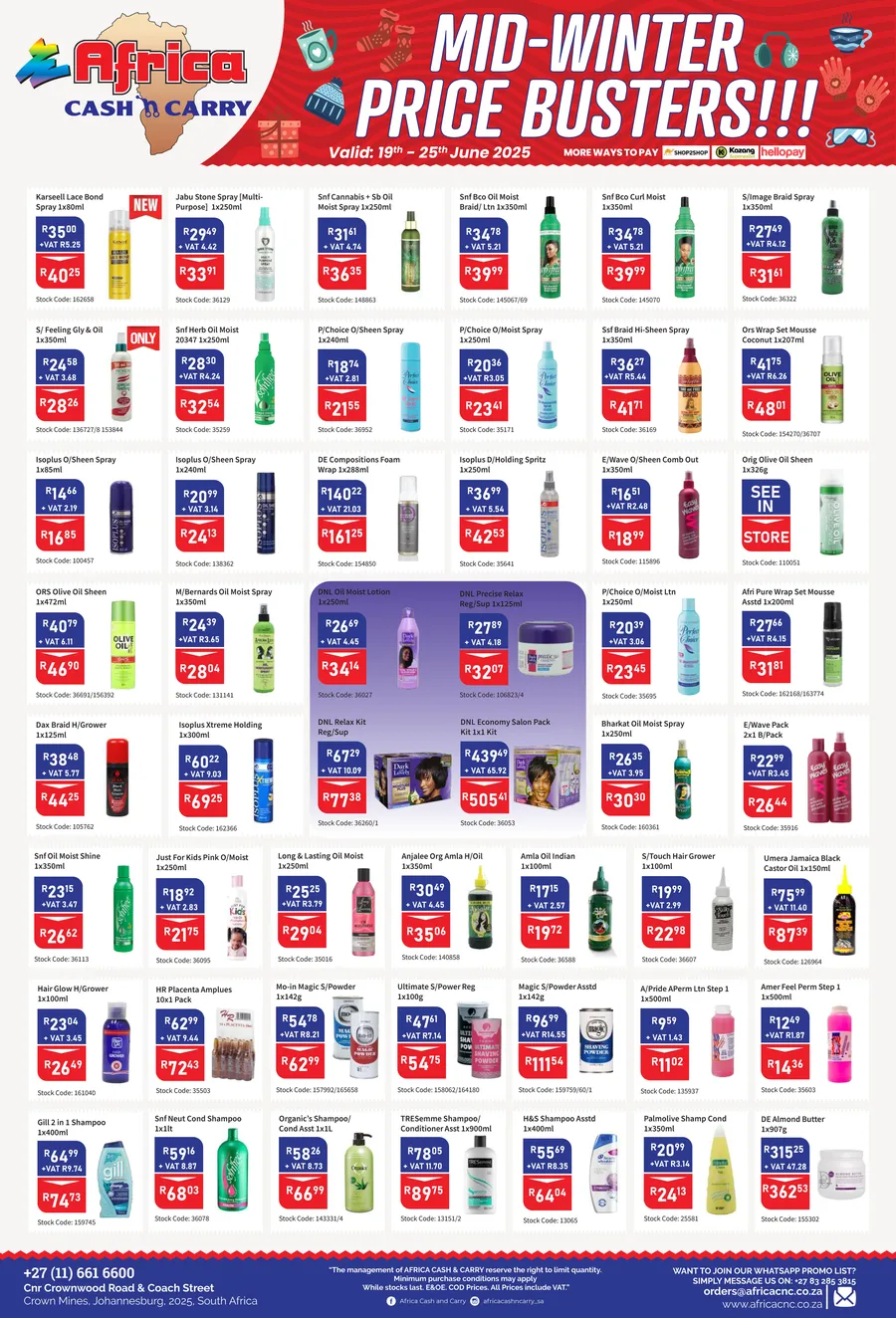 Africa Cash and Carry : Mid-Winter Price Busters (19 June - 25 June 2025 While Stocks Last)