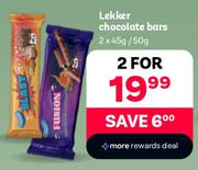 Lekker Chocolate Bars-For 2 x 45g/50g