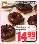 Chocolate Dipped Ring Donuts-Each