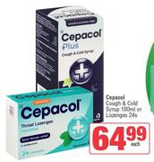 Cepacol Cough & Cold Syrup 100ml Or Lozenges 24s-Each