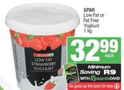 Spar Low Fat Or Fat Free Yoghurt-1Kg Each