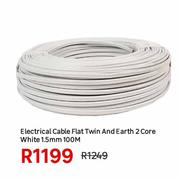 Electrical Cable Flat Twin And Earth 2 Core White 1.5mm 100m