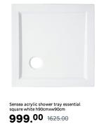 Sensea Acrylic Shower Tray Essential Square White H90cm x W90cm