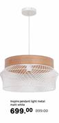 Inspire Pendant Light Metal Matt White