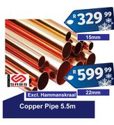 Copper Pipe 5.5m 15mm