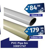 PVC Pipe 6m 110mm UG 33691/747