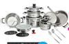 Tissolli 15 Piece Stainless Steel Cookware Set