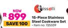 Tissolli 15 Piece Stainless Steel Cookware Set