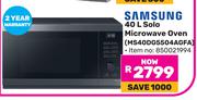 Samsung 40L Solo Microwave Oven MS40DG5504AGFA
