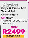 Travelsize Onyx 3 Piece ABS Travel Set Champagne Or Navy
