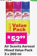 Air Scents Aerosol Mixed Value Pack-3 x 200ml