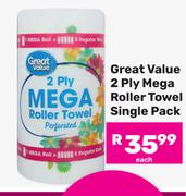 Great Value 2 Ply Mega Roller Towels Single Pack-Each