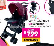 Little One Vito Stroller Black Or Burgundy-Each