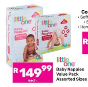 Little One Baby Nappies Value Pack Assorted Sizes-Each
