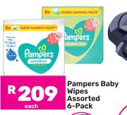 Pampers Baby Wipes Assorted 6 Pack-Each