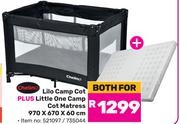 Chelino Lilo Camp Cot Plus Little One Camp Cot Mattress 970 x 670 x 60cm-Both For