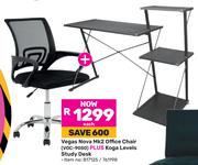 Vegas Nova MK2 Office Chair VOC-9050 Plus Koga Levels Study Desk-Each