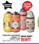 Tommee Tippee Super Star Insulated Sipper Or Straw Cups Assorted-266ml/390ml Each
