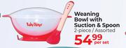 Baby Things Weaning Bowl With Suction & Spoon 2 Piece Assorted-Per Set