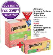Airmune Immune System Supporter Value Pack 30 Effervescent Tablets Plus 10 Effervescent Tablets-Both