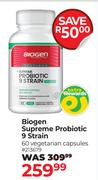 Biogen Supreme Probiotic 9 Strain 60 Vegetarian Capsules
