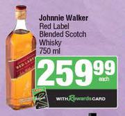 Johnnie Walker Red Label Blended Scotch Whisky-750ml Each