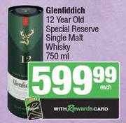 Glenfiddich 12 Year Old Special Reserve Single Malt Whisky-750ml Each