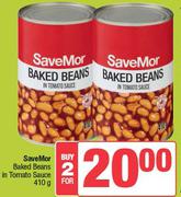 SaveMor Baked Beans In Tomato Sauce-For 2 x 410g