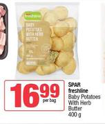 Spar Freshline Baby Potatoes With Herb Butter-400g Per Bag