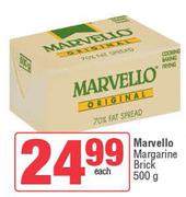 Marvello Margarine Brick-500g Each