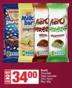 Nestle Chocolate Slabs Assorted (Incl.Aero)-For 2 x 80g/85g