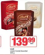 Lindt Lindor Cornet Assorted-200g Each