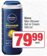 Nivea Men Shower Gel Or Cream-500ml Each