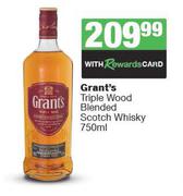 Grant's Triple Wood Blended Scotch Whisky-750ml