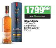 Glenfiddich 18 Year Old Single Malt Scotch Whisky-750ml