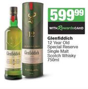 Glenfiddich 12 Year Old Special Reserve Single Malt Scotch Whisky-750ml