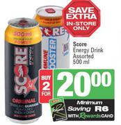 Score Energy Drink Assorted -For 2 x 500ml