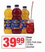 Clover Krush 100% Fruit Juice Assorted-1.5Ltr Each