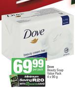 Dove Beauty Soap Value Pack-4 x 90g Per Pack