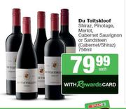 Du Toitskloof Shiraz,Pinotage,Merlot,Cabernet Sauvignon Or Sandsteen Cabernet/Shiraz-750ml Each