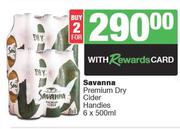 Savanna Premium Dry Cider Handies 6 x 500ml-For 2