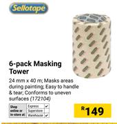Sellotape 6 Pack Masking Tower-24mm x 40m