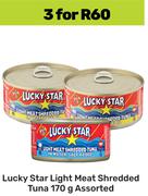 Lucky Star Light Meat Shredded Tuna Assorted-For 3 x 170g
