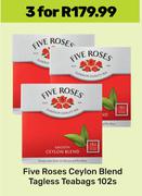 Five Roses Ceylon Blend Tagless Teabags-For 3 x 102s