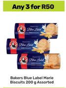 Bakers Blue Label Marie Biscuits Assorted-For 3 x 200g