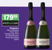 Pongracz Cap Classique Pinot Noit/Chardonnay Brut Or Chardonnay/Pinot Noir Rose-750ml Each