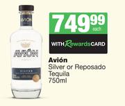 Avion Silver Or Reposado Tequila-750ml Each