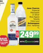 Jose Cuervo Especial Or Silver Blue Agave Tequila 750ml & Schweppes 1L-Both For