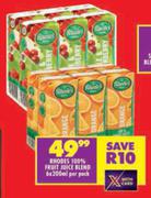 Rhodes 100% Fruit Juice Blend-6 x 200ml Per Pack